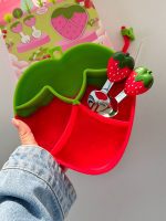 ست ظرف غذا سیلیکونی طرح توتفرنگی