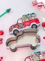 قوطی فلزی کریسمسی طرح ماشین - Image 3