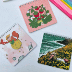 دفتر یادداشت خط دار مربعی با طرح های مختلف