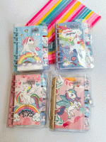 دفتر کلاسوری شفاف دیوایدر دار طرح یونیکورن