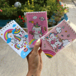 دفترچه سیمی خط دار طرح یونیکورنی