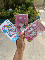 دفترچه سیمی خط دار طرح یونیکورنی