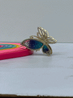 کلیپس طرح پروانه فلزی و نگین دار