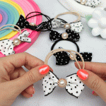 کش مو پاپیونی در دو رنگ سفید و مشکی