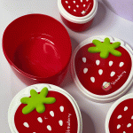 ظروف فانتزی طرح توت فرنگی تو در تو پلاستیکی