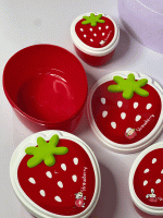 ظروف فانتزی طرح توت فرنگی تو در تو پلاستیکی