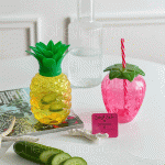 ماگ اسموتی طرح توت فرنگی و آناناس