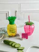 ماگ اسموتی طرح توت فرنگی و آناناس